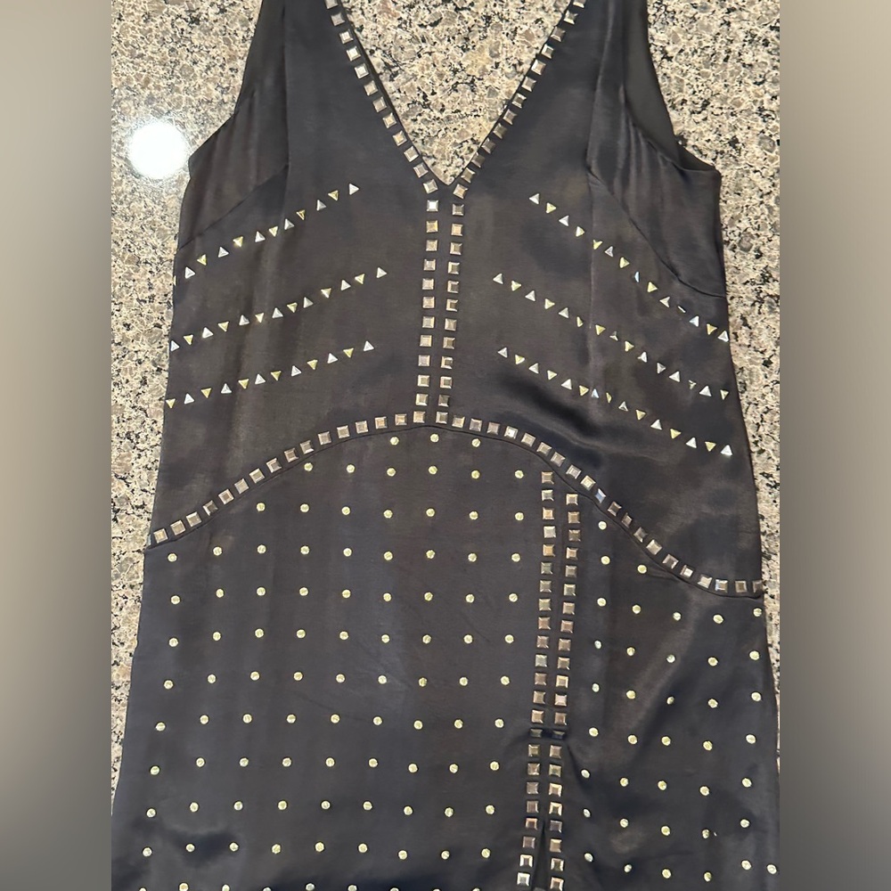 ✨NWT✨ Anthropologie Embellished Deep V Mini Dress Size M - Picture 14 of 16